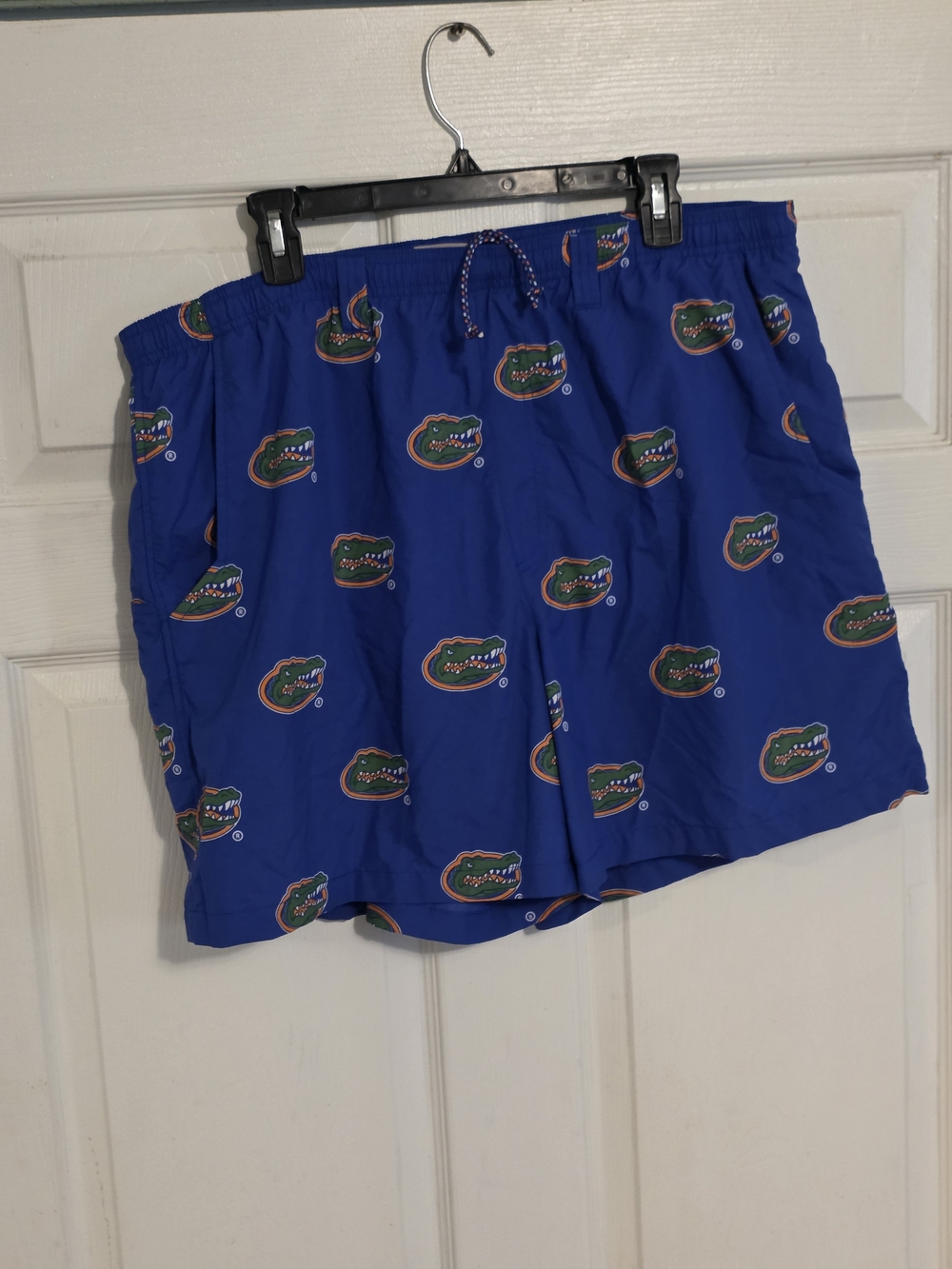 Men's Athletic Swim Trunks with Team Crest - Blue